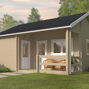 Casas Prefabricadas de Madera Orense - Con altillo - 26 m2 - Modelo Edelweiss - Casa de Campo EDELWEISS - PORTADA marron