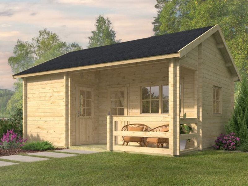 Casas Prefabricadas de Madera Orense - Con altillo - 26 m2 - Modelo Edelweiss