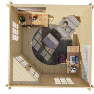 Casas de Madera Prefabricadas Olot - Diáfana - 7 m2 - Modelo Emma - Caseta EMMA - HOBYCASA interior