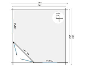 Casas de Madera Prefabricadas Olot - Diáfana - 7 m2 - Modelo Emma - Caseta EMMA - HOBYCASA plano