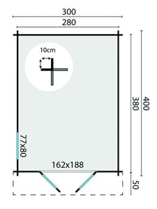 Casas de Madera Trujillo - Diáfana - 11 m2 - Modelo Peggie - Caseta PEGGIE  - Hobycasa plano
