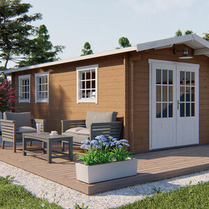 Casas de Madera Prefabricadas Montoro - Diáfana - 16 m2 - Modelo Rick - Caseta RICK - HOBYCASA portada marron