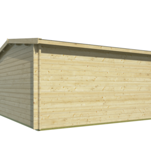 Casas de Madera Astorga - Diáfana - 19 m2 - Modelo Meaghan - Caseta MEAGHAN - HOBYCASA render trasero