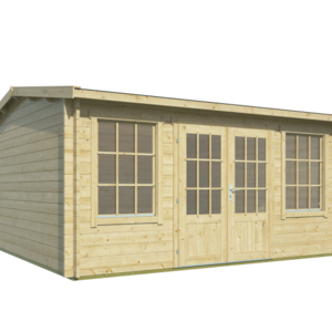 Casas de Madera Astorga - Diáfana - 19 m2 - Modelo Meaghan - Caseta MEAGHAN - HOBYCASA render frontal