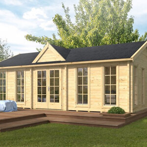 Casas Prefabricadas de Madera Benalmádena - Diáfana - 38 m2 - Modelo Dunmore - Minicasas con grandes cristaleras- DUNMORE- Portada