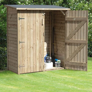 Armario de Madera Tratada para Exterior 153x73 cms - Bayern - Armario tratado para exterior 153x73 cms - BAYERN con botes