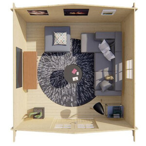 Casas de Madera Lugo - Diáfana - 15 m2 - Modelo Gunda - Caseta de madera GUNDA - HOBYCASA interior