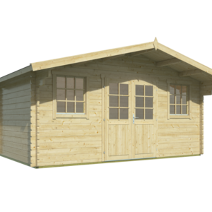 Casas de Madera Prefabricadas Tordesillas - Diáfana - 14 m2 - Modelo Rome-Rika - Caseta ROME - Hobycasa frontal