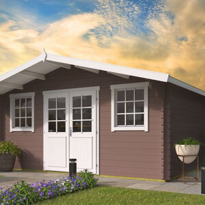 Casas de Madera Prefabricadas Tordesillas - Diáfana - 14 m2 - Modelo Rome-Rika - Caseta ROME - Hobycasa portada marron