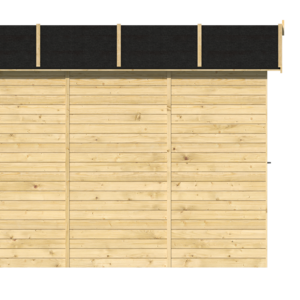 Caseta de madera barata UTRERA de 4X3 de Paneles Preensamblados - Caseta de madera barata UTRERA de 4X3 de Paneles Preensamblados render lateral
