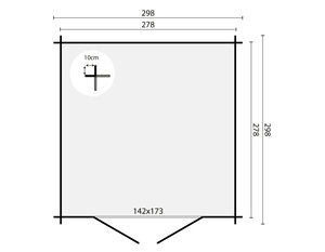 Caseta de Jardín barata SEVILLA de 3x3 en 34mm - Caseta de Jardin barata SEVILLA de 3x3 en 34mm plano