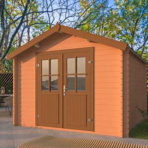 Caseta de Jardín barata SEVILLA de 3x3 en 34mm - Caseta de Jardin barata SEVILLA de 3x3 en 34mm Portada Lasur