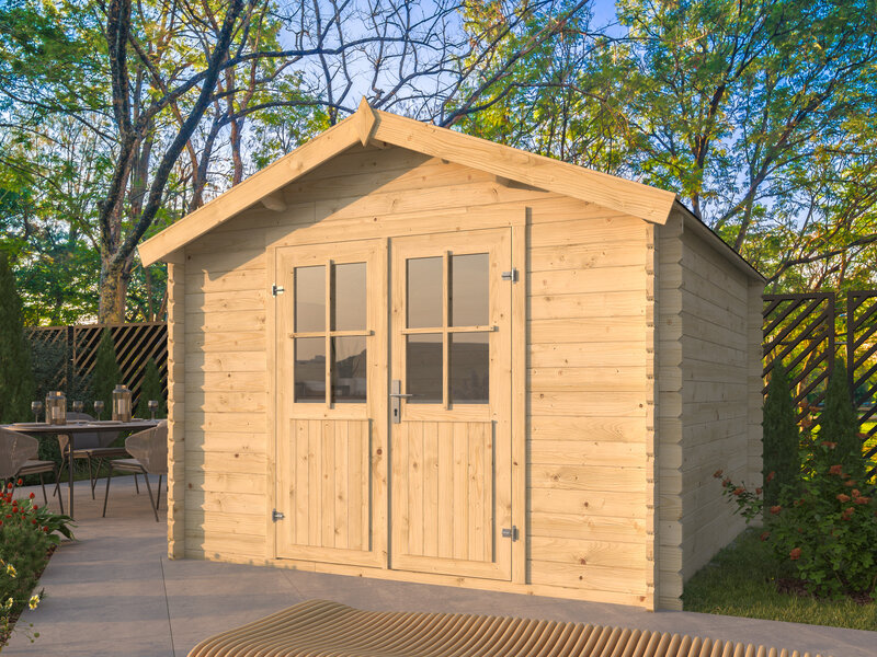 Caseta de Jardin barata SEVILLA de 3x3 en 34mm