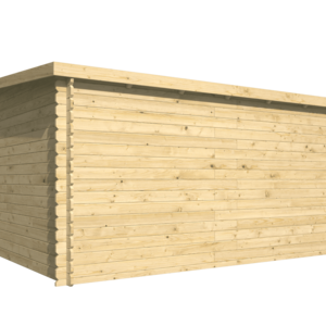 Caseta de Madera Prefabricada BARCELONA diseño Moderno 4x3 en 28mm - Caseta de Madera Prefabricada BARCELONA - TRASERA