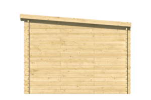 Caseta de madera prefabricada REUS  de techo plano 3x3 en 34mm - Caseta de madera prefabricada REUS  de techo plano 3x3 en 34mm lateral derecho