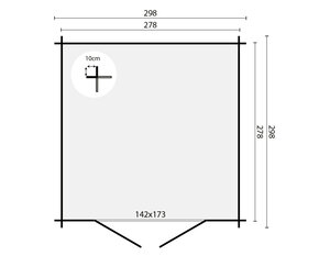 Caseta de jardín IBIZA 3x3 Moderna 28mm - Caseta de jardín IBIZA 3x3 Moderna 28mm plano