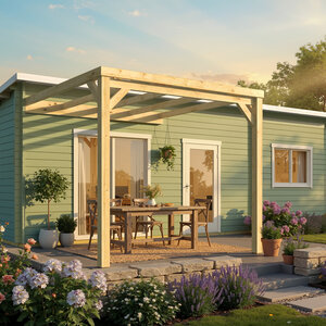 Pérgola Descubierta Anexa Jijona 290x290 cm - Pérgola Descubierta Anexa Jijona  290x290 cm