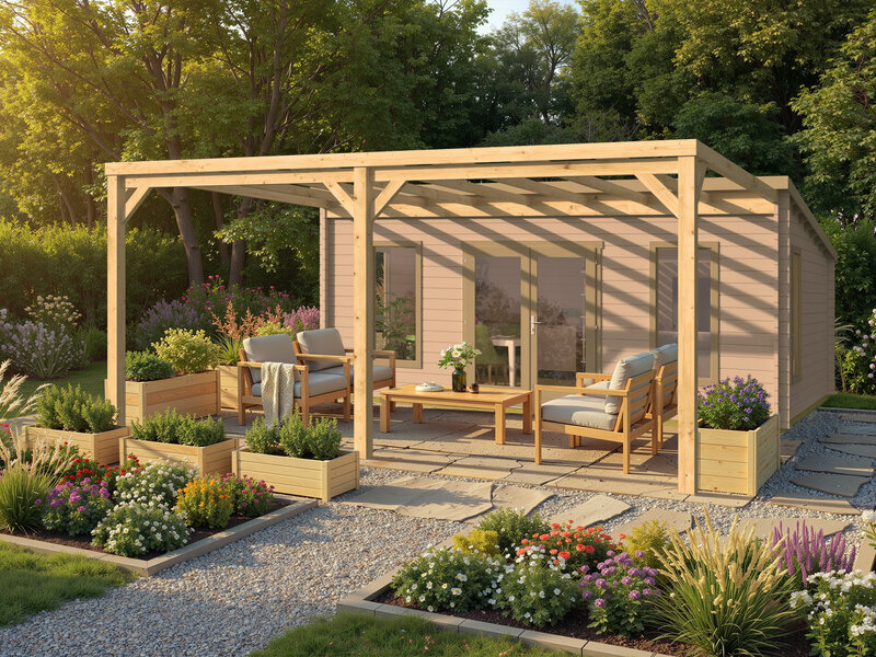 Pérgola Descubierta Anexa ROSES 400x570
