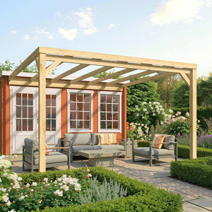 Pérgola Descubierta Anexa Blanes 400x400 cm - Pérgola Descubierta Anexa Blanes 400x400 cm