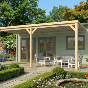 Pérgola Descubierta Anexa ZAMORA 290x570 - Pérgola Descubierta Anexa ZAMORA 290x570 con techo