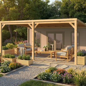 Porche Cochera de madera Anexa 400x570 ROSES-B - Porche Cochera de madera Anexa  400x570 ROSES-B