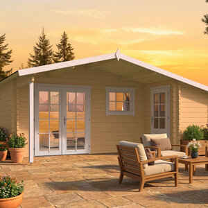 Casas de Madera Prefabricadas Galapagar - Diáfana - 11 m2 - Modelo Wolfgang - Cabaña de madera WOLFGANG casa pintada