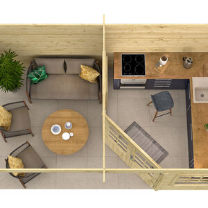 Casas de Madera Portugalete - Diáfana - 6 m2 - Modelo Stig - Casa de madera STIG - HOBYCASA interior