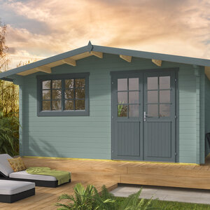 Casas de Madera Prefabricadas Gijón - Diáfana - 22 m2 - Modelo Dingle - Cabañas de madera  DINGLE-CON LASUR
