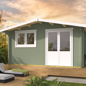 Casas de Madera Prefabricadas Gijón - Diáfana - 22 m2 - Modelo Dingle - Cabañas de madera  DINGLE PVC CON LASUR