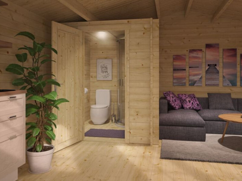 Kit de baño XXL para Casa de Madera 180x200