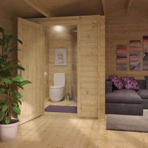 Kit de baño XXL para Casa de Madera 180x200