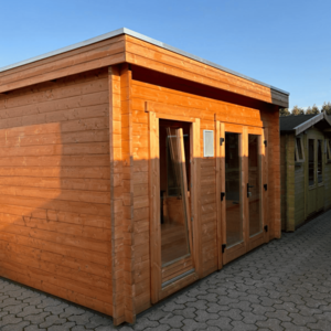 Casas de Madera Prefabricadas Benidorm - Diáfanas - 6 m2 - Modelo Harriot - Caseta de madera BENIDORM moderna - 400x200 cms - 40 mm - esquina