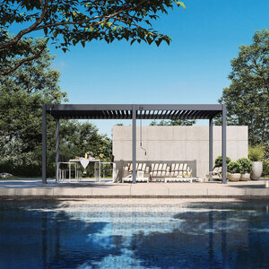 Pérgola de Aluminio Autoportante 300X600 - Pérgola de Aluminio Autoportante 300X600 - RENDER