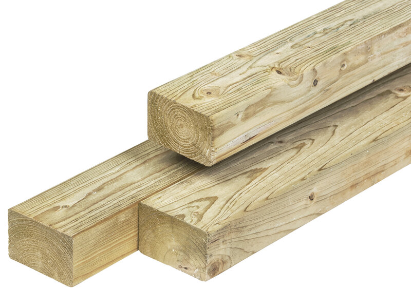 Madera escuadrada de abeto nórdico, autoclave, 4,5 x 7 x 240 cm, cepillada, cantos redondeados (palet 154 uds)
