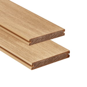 Tabla de tarima composite PuraShield, 2,3 x 13,8 x 300 cm, clips, maciza, color cedro (palet 91 uds)