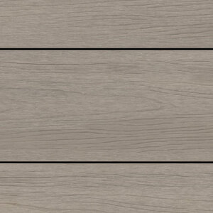 Tabla de tarima composite PuraShield, 2,3 x 13,8 x 500 cm, clips, maciza, color gris claro (palet 84 uds)
