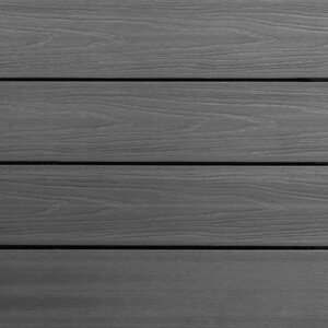 Tabla de tarima composite PuraShield, 2,3 x 13,8 x 300 cm, clips, maciza, color gris oscuro (palet 91 uds)