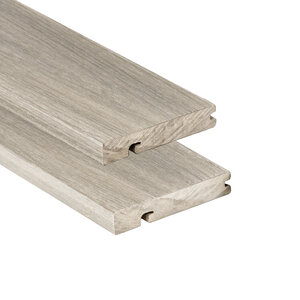 Tabla de remate para tarima composite PuraShield, 2,3 x 13,8 x 300 cm, clips, color gris claro (palet 126 uds)