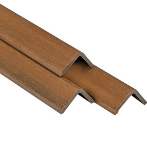 Perfil esquinero composite PuraShield, 5,0 x 4,1 x 300 cm, color teca (palet 250 uds)