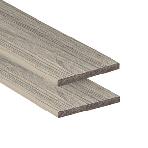 Tabla de remate composite PuraShield, 1,2 x 15,0 x 300 cm, color gris claro, acabado de veta fina (palet 250 uds)