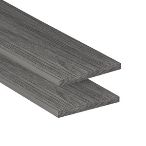 Tabla de remate composite PuraShield, 1,2 x 15,0 x 300 cm, color gris oscuro, acabado de veta fina (palet 250 uds)