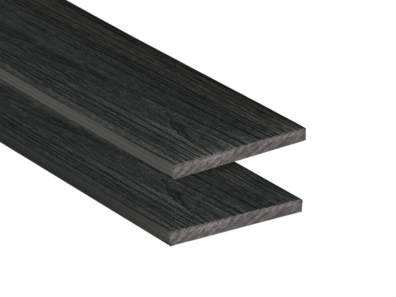 Tabla de remate composite PuraShield, 1,2 x 15,0 x 300 cm, color negro ébano, acabado de veta fina (palet 250 uds)