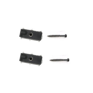Clip PuraFix de acero inox negro para fijación oculta de tarima — juego de 100 uds (tornillos incluidos) (palet 10 uds)