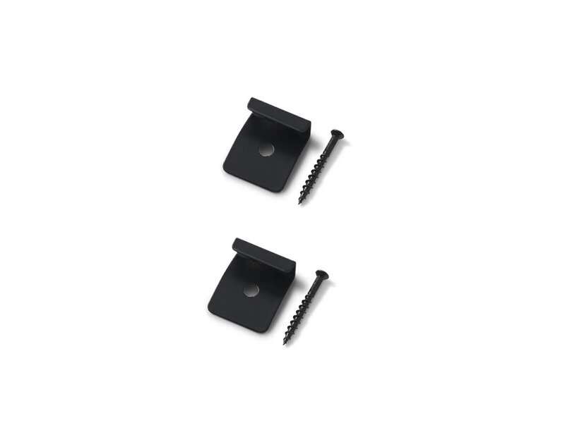 Clip inicial PuraFix de acero inox negro para fijación oculta de tarima — juego de 50 uds (tornillos incluidos) (palet 10 uds)