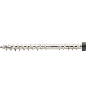 Tornillo PuraFix para tabla de tarima, M5,3 x 58, acero inox, color negro ébano, para fijación superior — 75 uds (palet 10 uds)