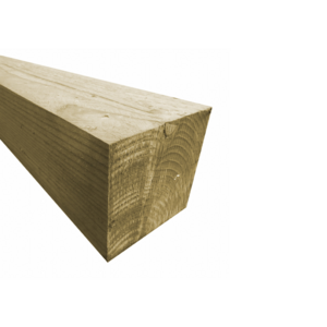 Poste de pérgola de abeto centroeuropeo, tratado en autoclave, 13,8x13,8x300 cm, cepillado cantos redondeados (palet 32 uds)