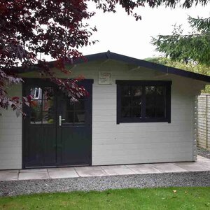Casas de Madera Prefabricadas Gandía - 22 m2 - Diáfana - Modelo Hendrick - Casas de madera con climalit HENDRICK jardín