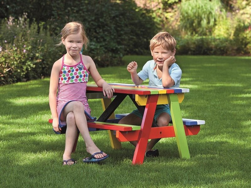 Mesa de pino en colores infantil