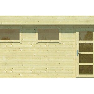Garaje de Madera Moderno Marketa - Diáfano - 18 m2 - Garaje de madera MARKETTA - DIBUJO FRONTAL