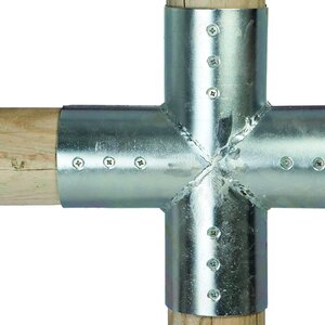 UNIÓN POSTES DE MADERA REDONDOS - Diámetro 10 cms - 4 DIRECCIONES - unión Postes de madera redondos hobycasa